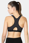 Vstar Cotton Padded Sports Bra - Charcoal Melge Black — thumbnail 3